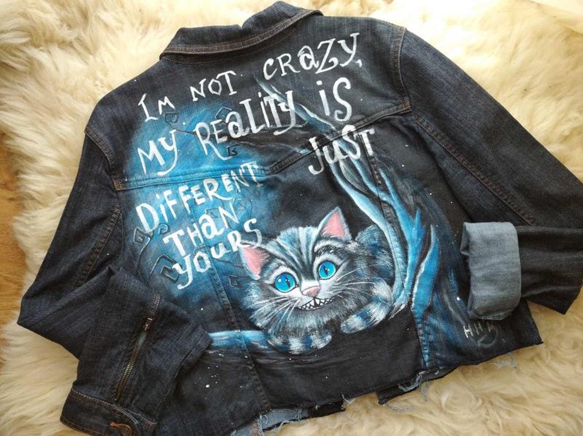 Cheshire Cat Jacket Denim Jacket Cheshire Cat Cheshire cat Etsy