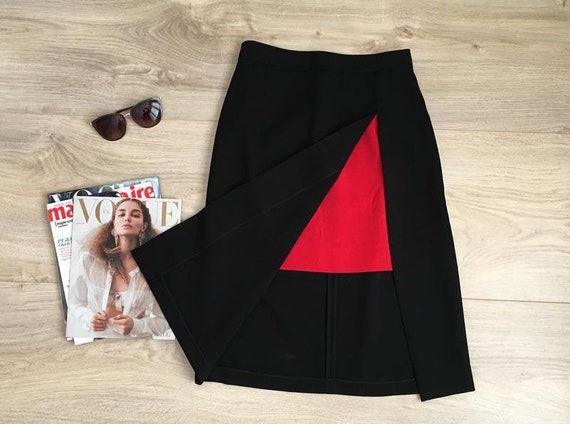 Thierry Mugler skirt, Thierry Mugler black and red