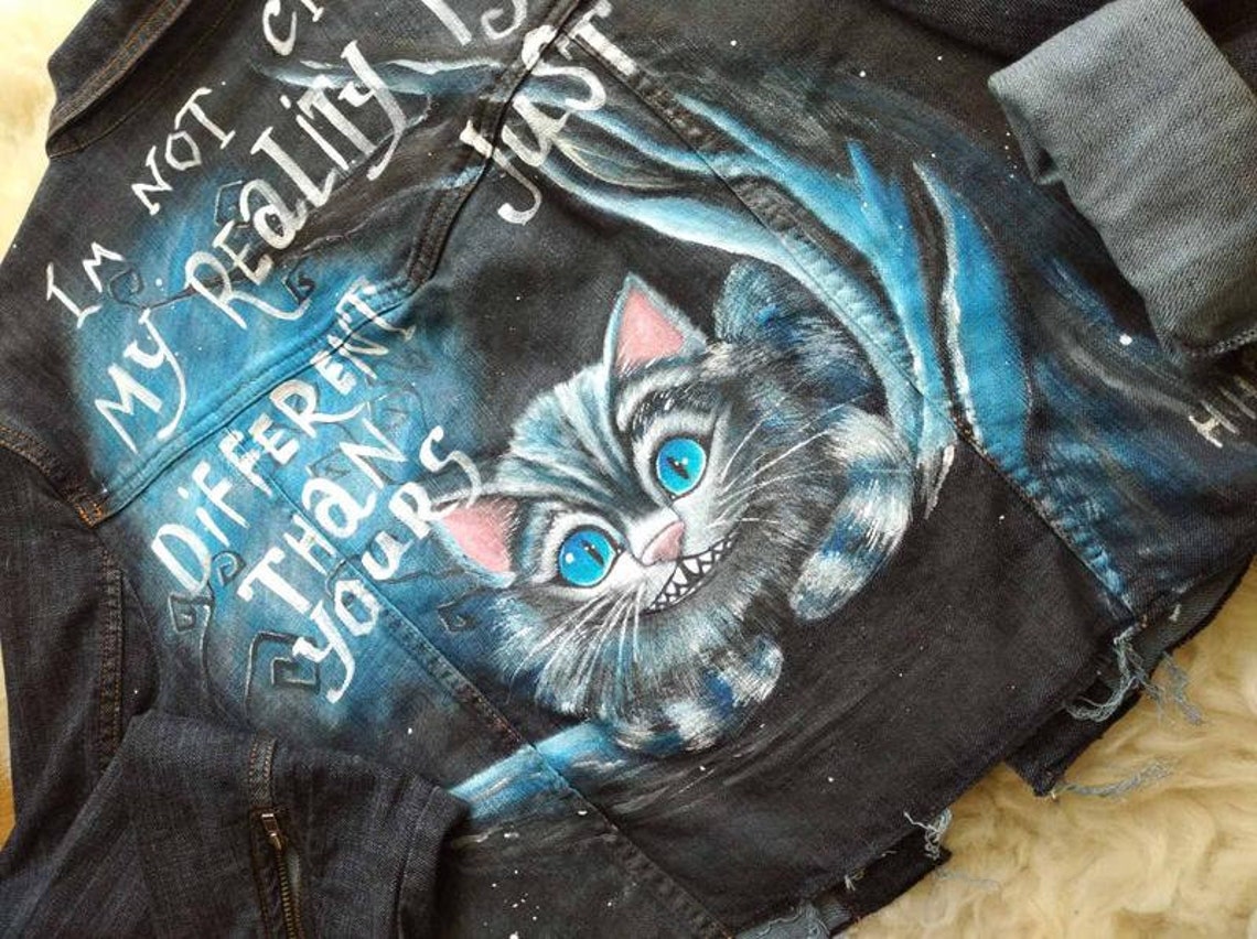 Cheshire Cat Jacket Denim Jacket Cheshire Cat Cheshire cat Etsy