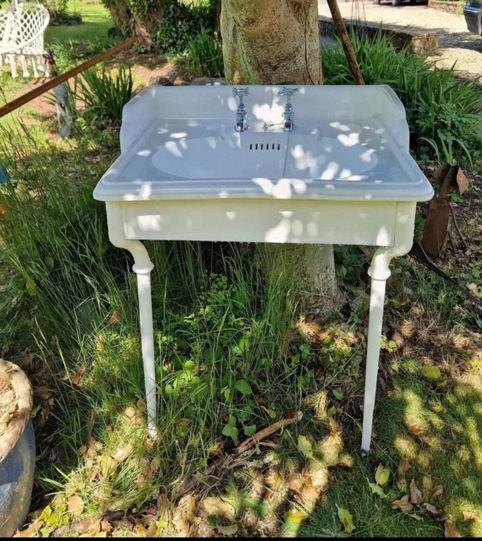 Antique Cast Iron Sink Stand Frame With Sink Etsy UK