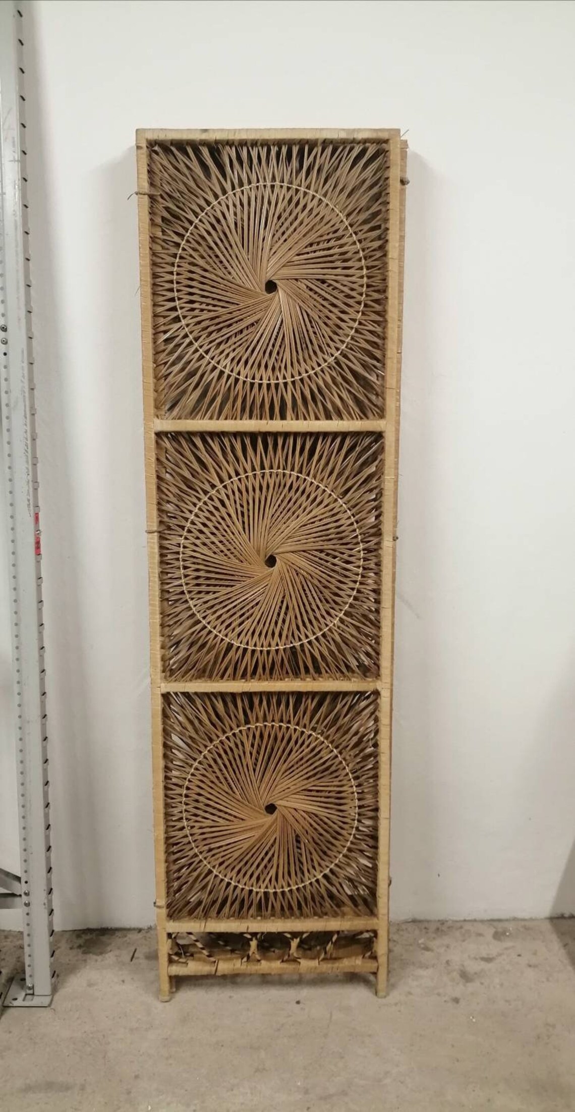 Vintage wicker room divider / screen tiki style 70's Etsy