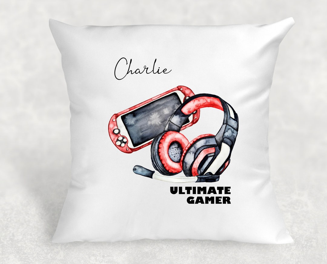 Personalised Gaming Cushion Cover Controller Pad Super Soft Charpie Cover Girls Boys Gamer Name