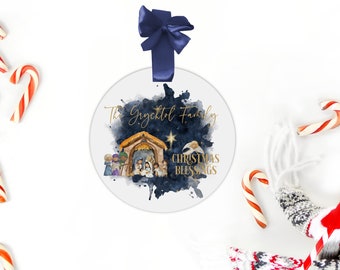 Nativity Christmas Ornament, Nativity Christmas Decoration, Baby Jesus, Mary, Joseph, Wise Men and Shepherd Bauble