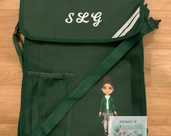 Personalised Girls School Portrait Book Bag with Strap | Back to School Supplies | School Girl | School Uniform