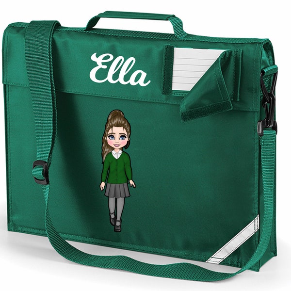 Personalised Girls School Book Bag with Strap | Back to School Supplies | School Girl | School Uniform