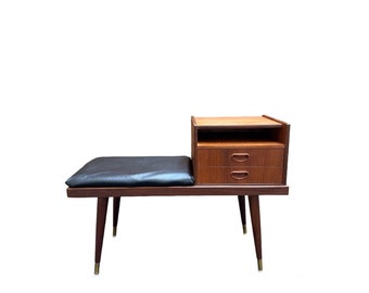 Vintage entryway bench with two drawers, Norway 1960s