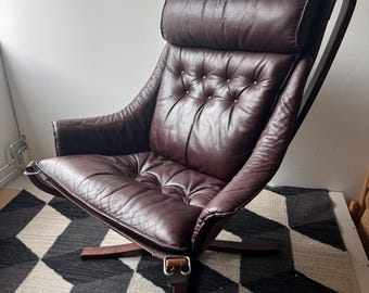 Poltrona lounge norvegese in tessuto a rete, stile Mid-Century Modern - "Falcon" di Sigurd Resell, anni '70