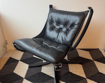 Mid-Century Modern Norwegian Sling Lounge Chair - Falcon style by Rybo Rykken & Co