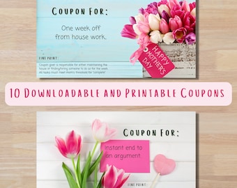 Mother's Day Coupons (Printable & Downloadable 10-Pack!)