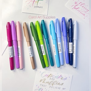 Neue Farben Pentel Fude Touch Pinsel Zeichenstift Pastell Serie.   Set aus 12 Farben.