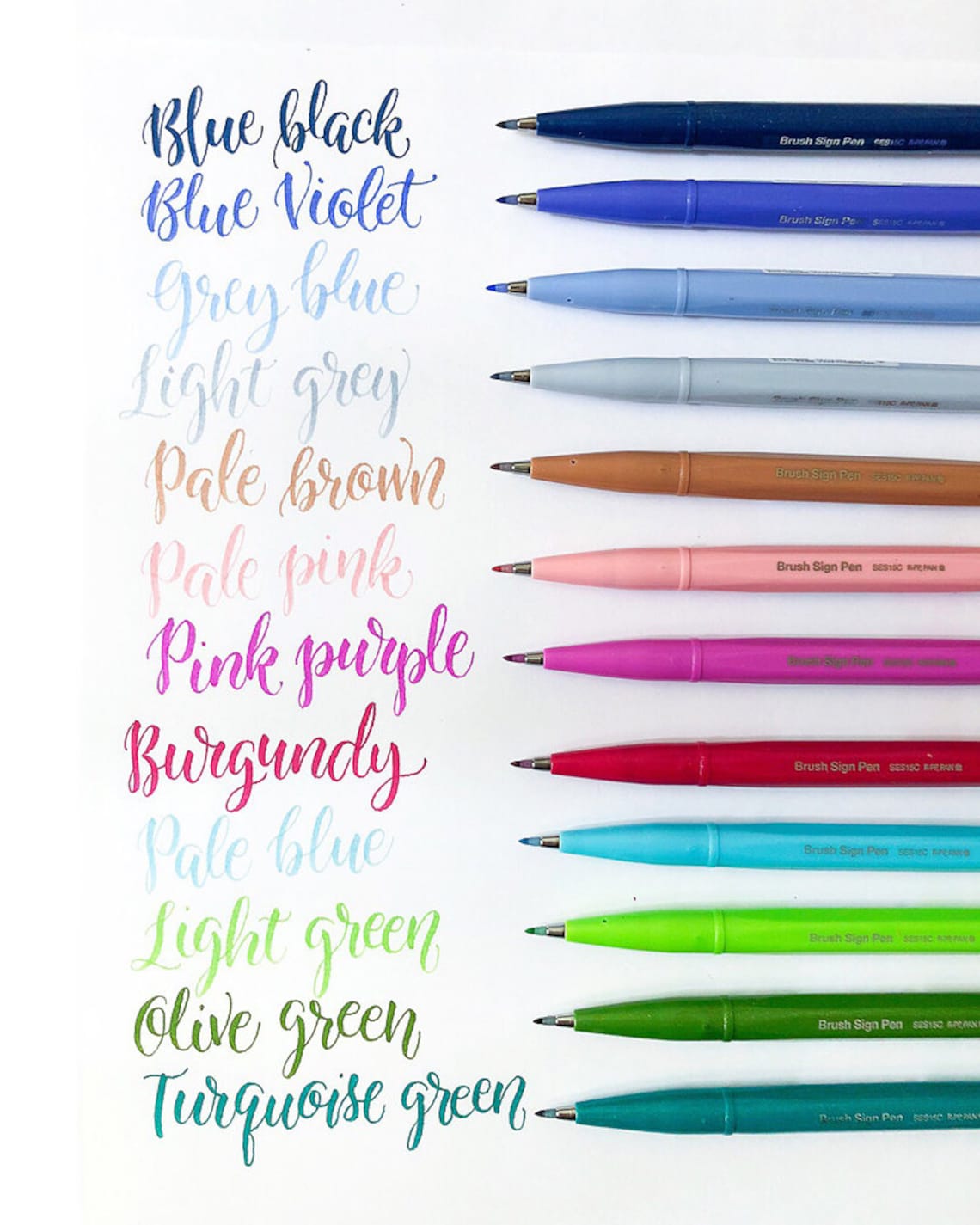 New Colors Pentel Fude Touch Brush Sign Pen Pastel Series Etsy UK