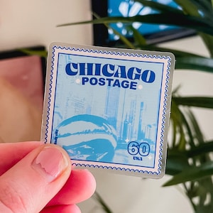Adesivo in vinile impermeabile trasparente con francobollo di Chicago