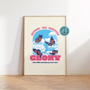Godspeed Butterfly Retro Vintage Inspired Aesthetic Poster Print