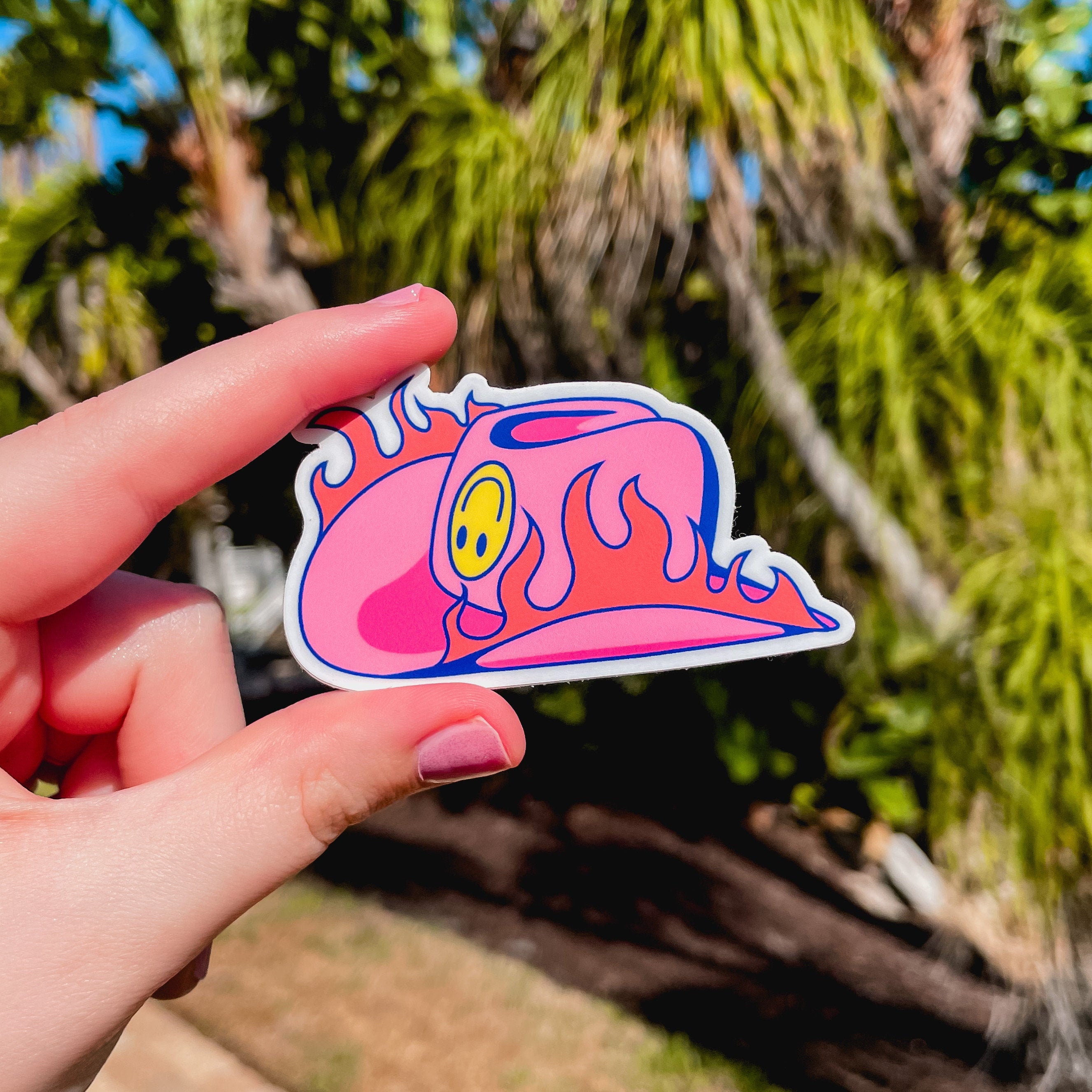 Flaming Cowboy Hat Retro Vintage Inspired Aesthetic Sticker