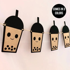 Boba Party Garland, Boba Milk Tea Party, Boba Banner, Bubble Milk Tea Party Decoration, Boba Birthday Decor, Boba Lover