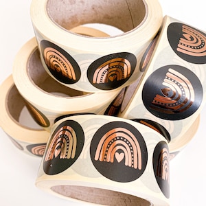 Aufkleber | Sticker | Verpackung | Regenbogen | Kupfer | glänzend | 2cm | 4cm