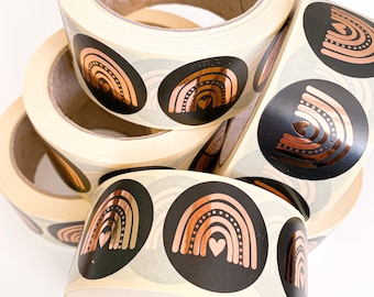 Sticker | Sticker | Packaging | Rainbow | Copper | shiny | 2 cm | 4 cm