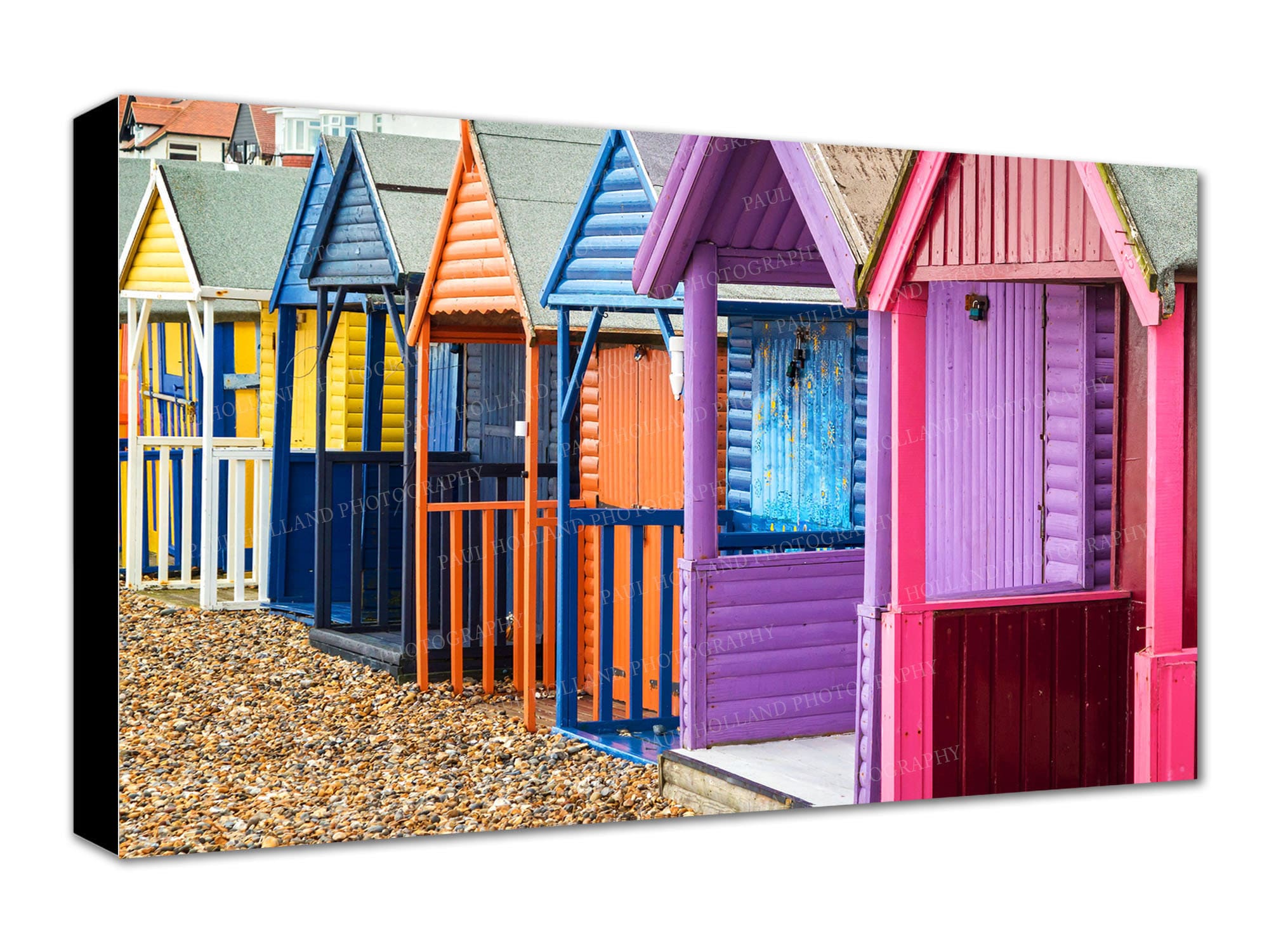 Beach Huts CANVAS Wall Art, Brightly Coloured Beach Huts, Colourful