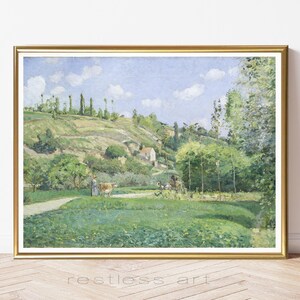 Valley Cowherd Vintage Art | Pastoral Art, Vintage Landscape, France Art, Landscape Art