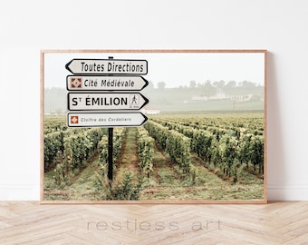 Printable Art | Digital Download | Photography 'St. Emilion' Print, Printable Photography, Vineyard Art, Winery Art, France Art, Instant Art