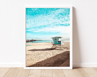 Printable Art | Digital Download | Photography 'Santa Cruz' Print, Beach Art, Boho Art, California Art, California Beach