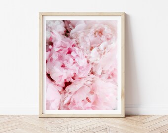 Printable Art | Digital Download | 'Peony Petals' Print, Floral Art, Botanical Art, Kids Room Art