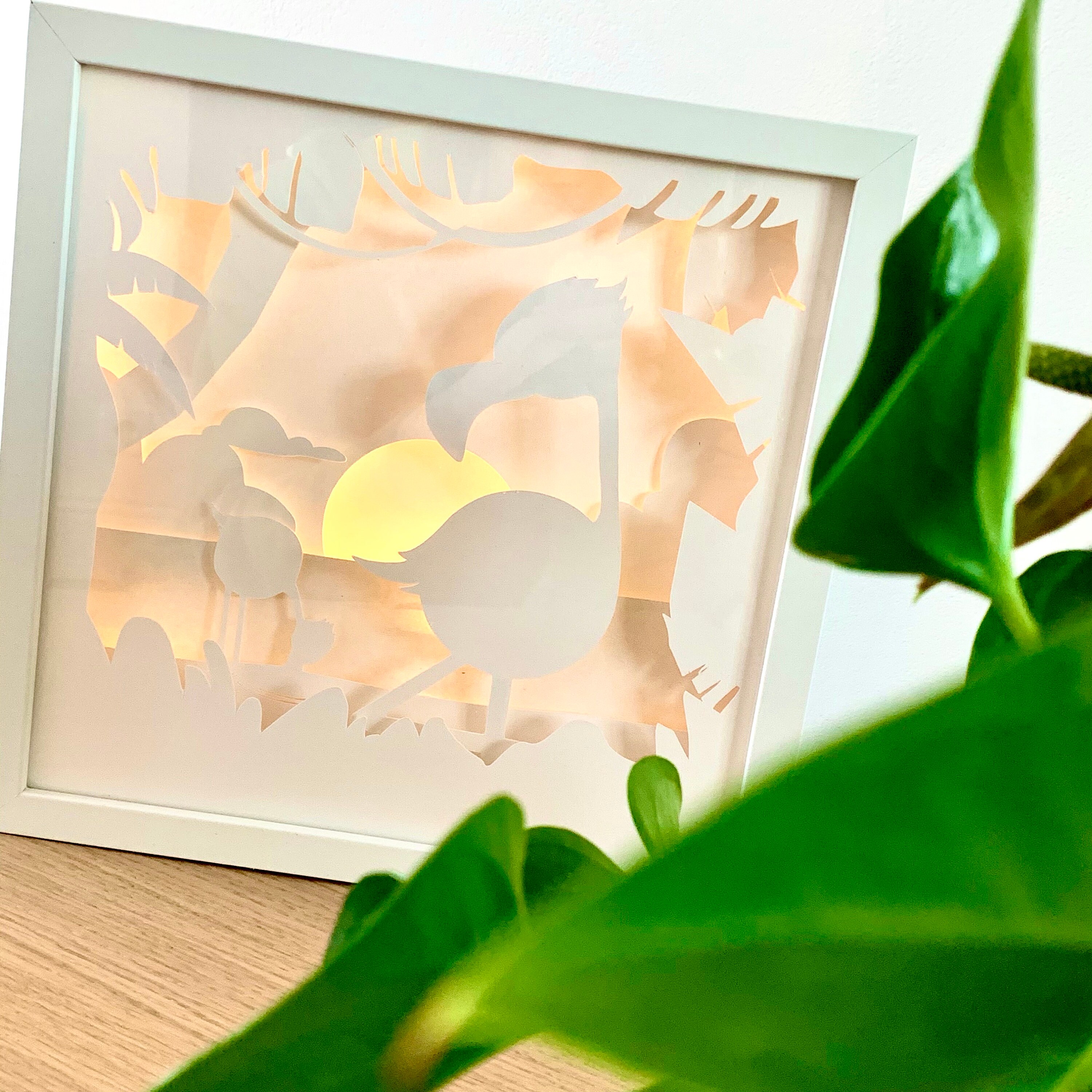 Cadre Lumineux Flamants Roses