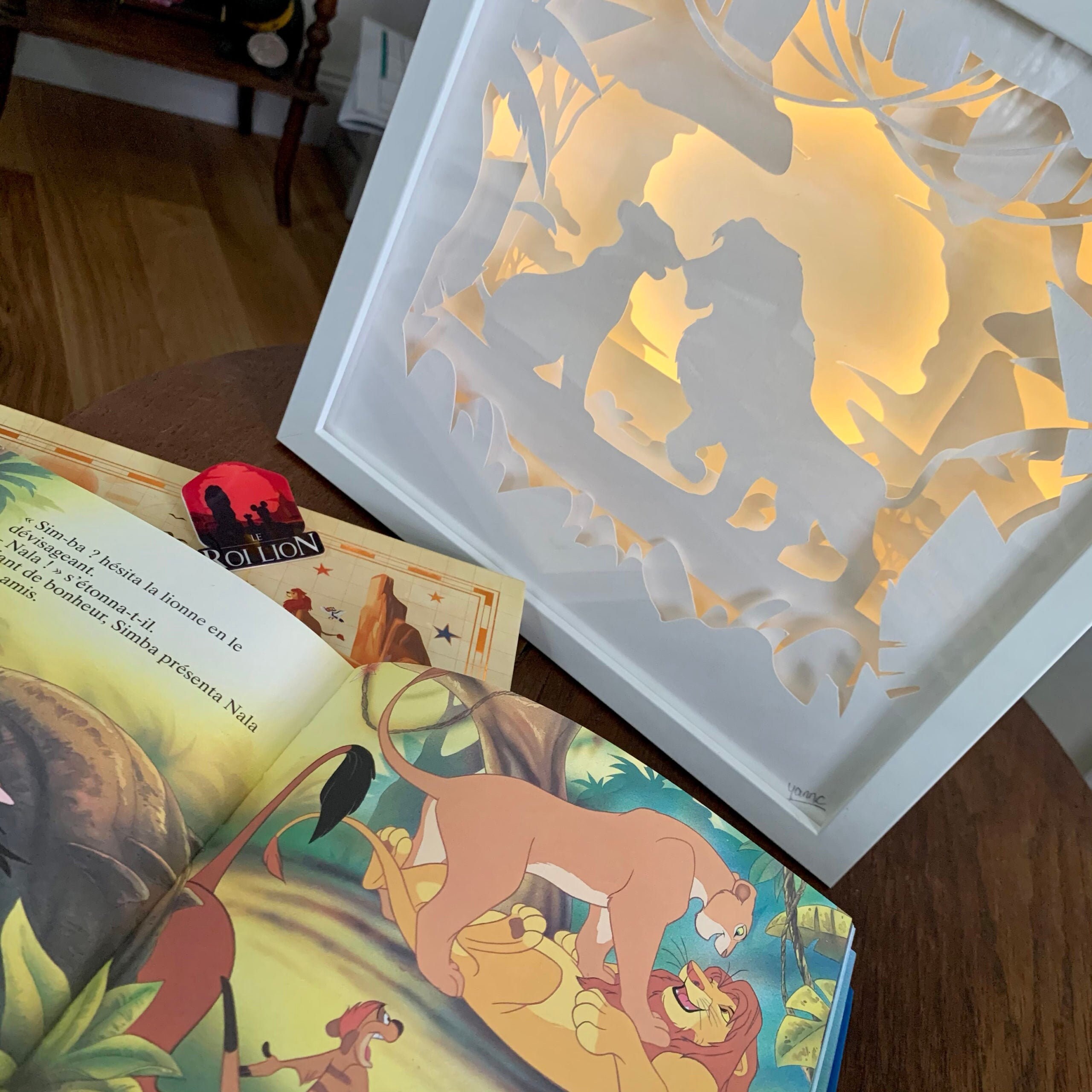 Cadre Lumineux Nala et Simba