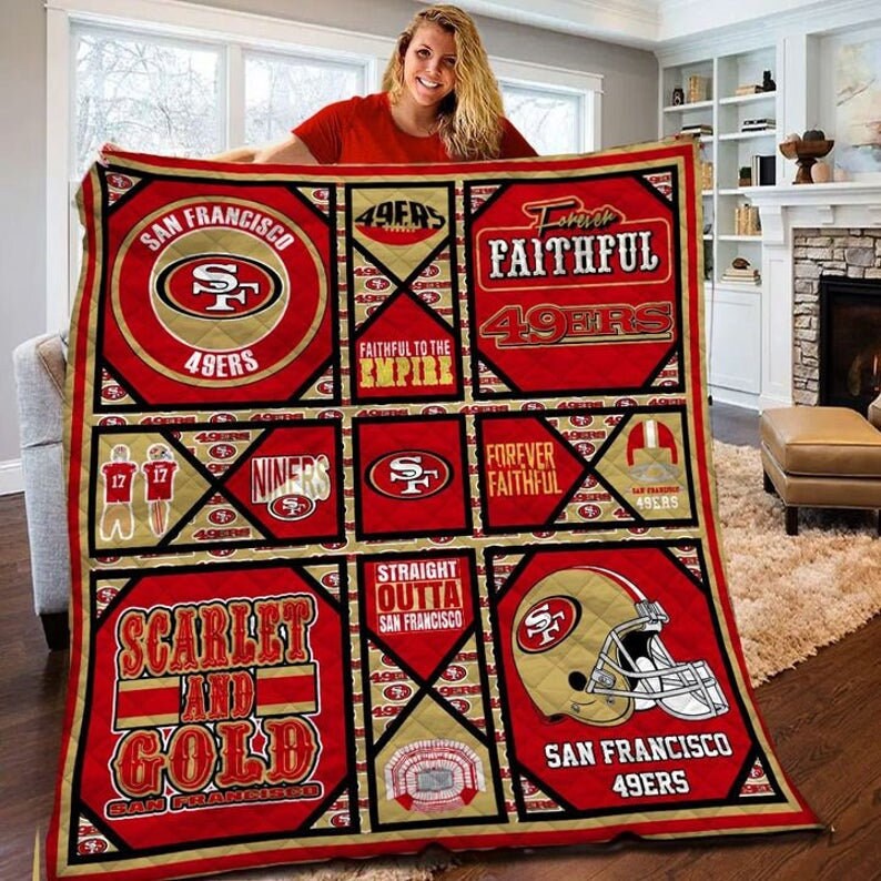 San Francisco 49ERS Fleece Blanket Made In US Etsy