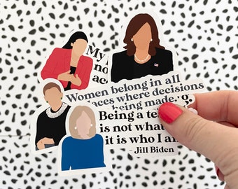 Powerful Women Sticker Pack | Kamala Harris | RBG | AOC | Jill Biden |Waterproof Sticker | Decorative Sticker | Water Bottle, Laptop Sticker