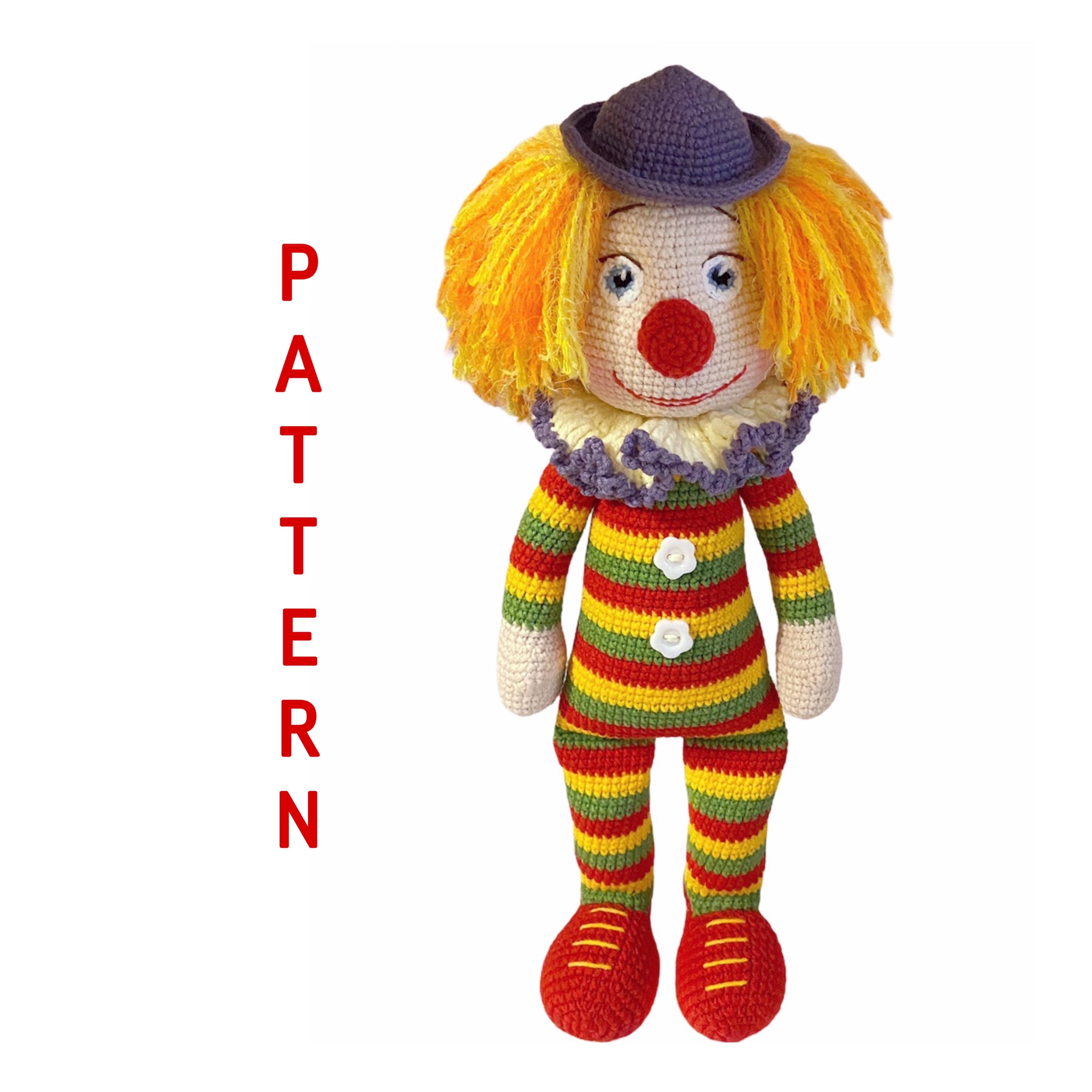 CLOWN crochet pattern Christmas Digital tutorial Handmade Etsy