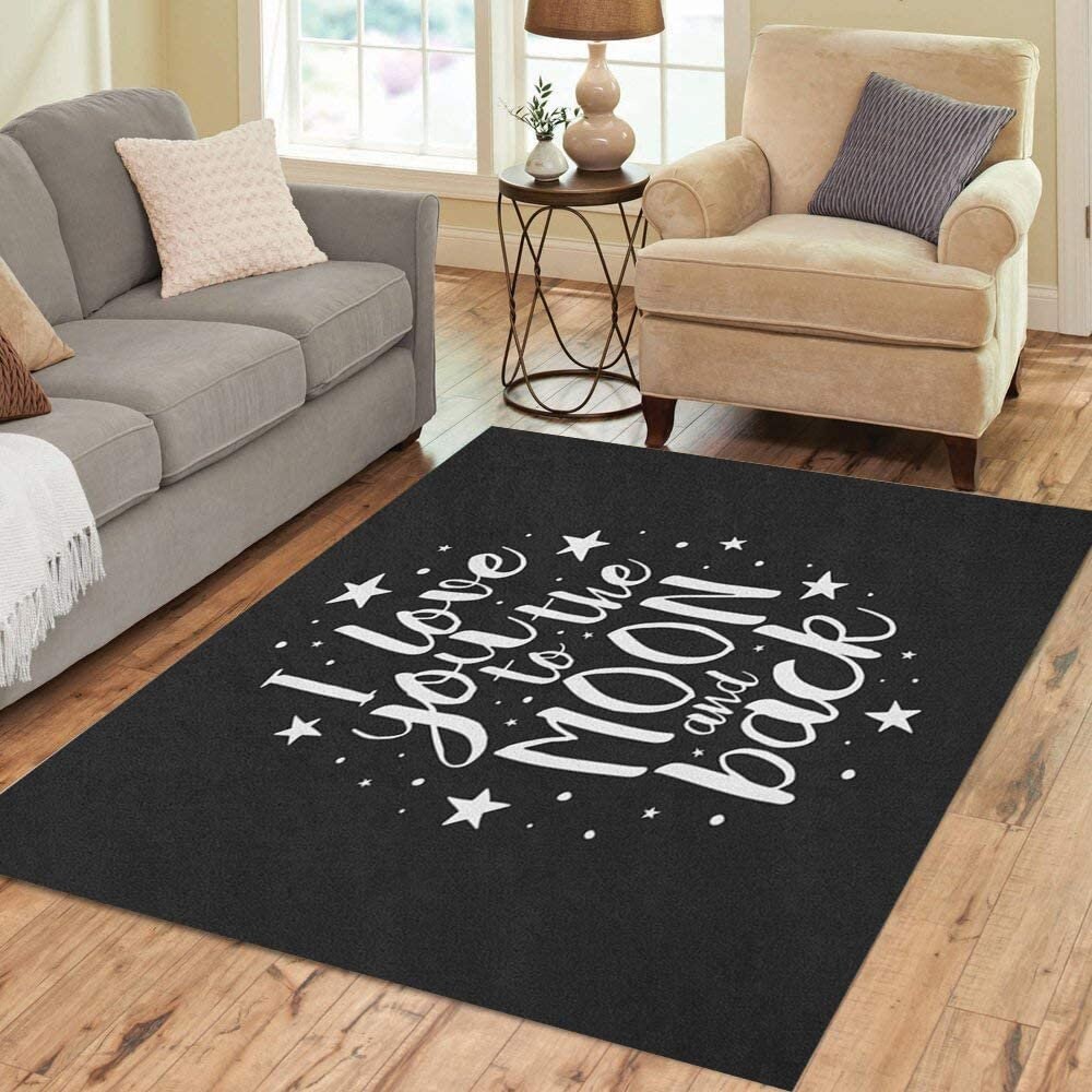 I Love You To The Moon And Back V1 Rugs AntiSkid Area Rug Etsy
