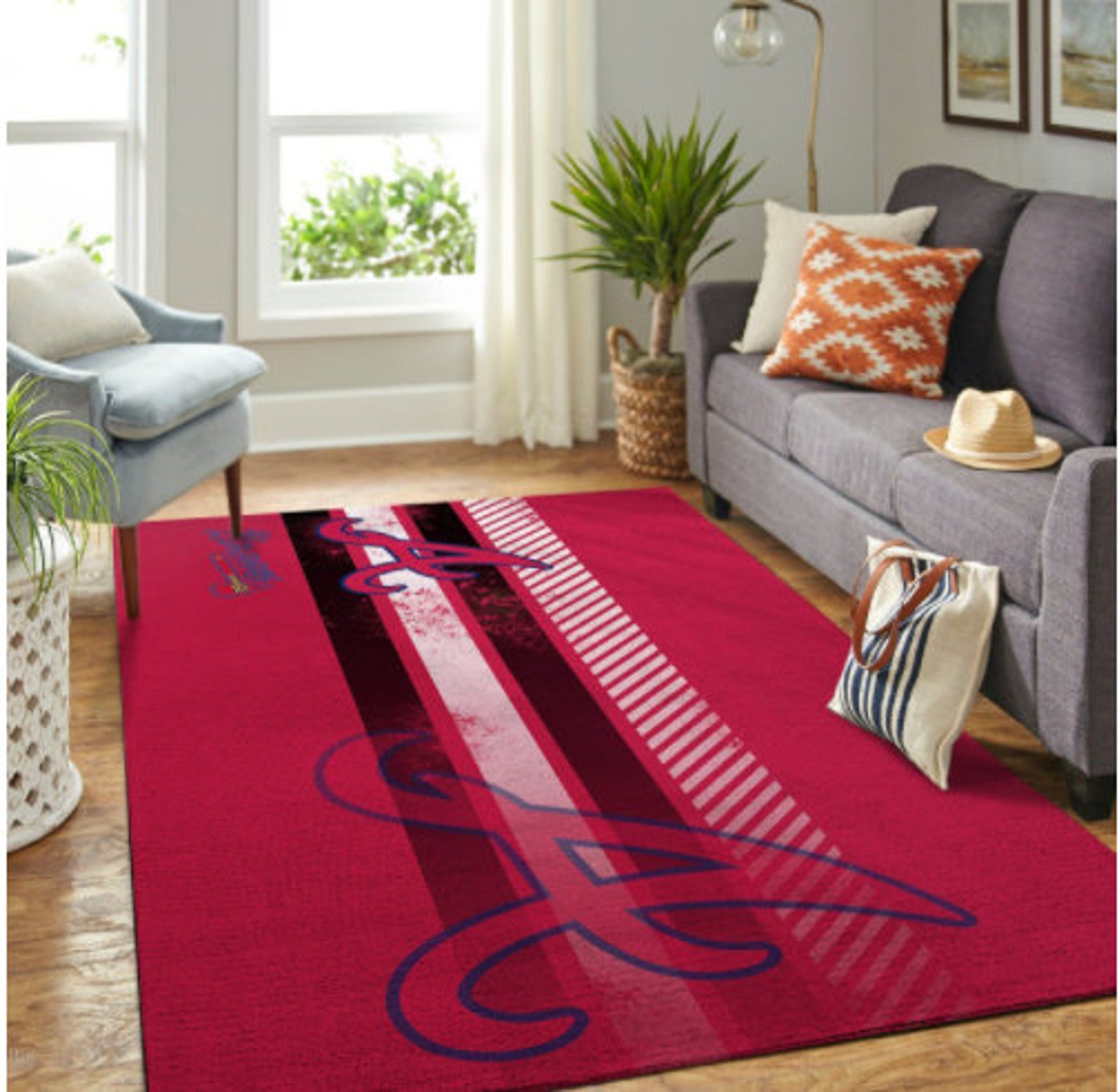 Atlanta Braves V1 Rugs AntiSkid Area Rug Living Room Bedroom Etsy