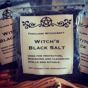 Sal Negra de Brujas. Sal de Protección Artesanal, elaborada con Magia Herbal del Hogar.