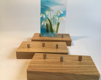 12 cm plinth and 3 pin stand, stands for fused glass, art glass, stained glass.