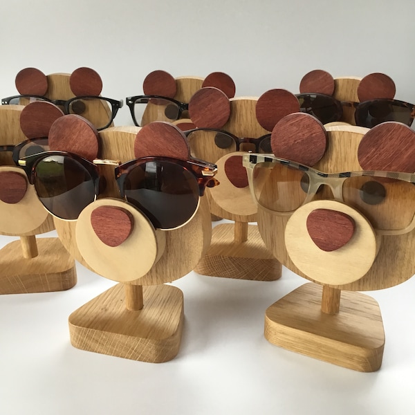 Reading glasses stand, wooden glasses stand, bear glasses stand, glasses stand, glasses holder, stand for glasses