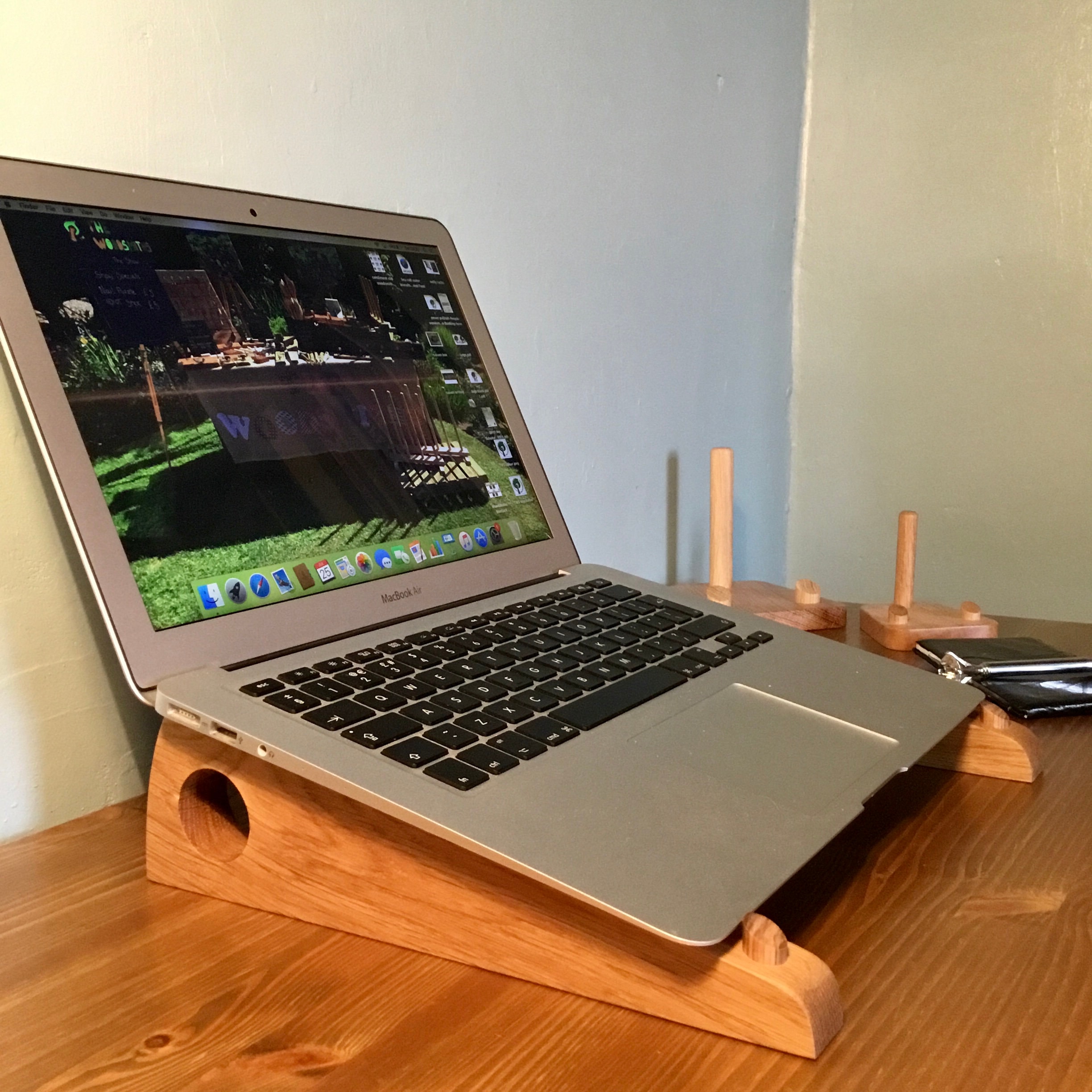 Laptop Riser Laptop stand wooden laptop riser Apple laptop Etsy