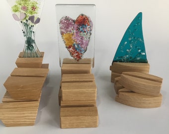 Small Glass art stands for Craft Fairs and courses  Available in Oak. Bulk buy special offer!