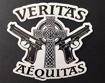 Veritas, Boondock Saints DXF for coaster or CNC Engraving Laser cut svg template Glowforge gift dxf vector template pattern Laser cnc plan