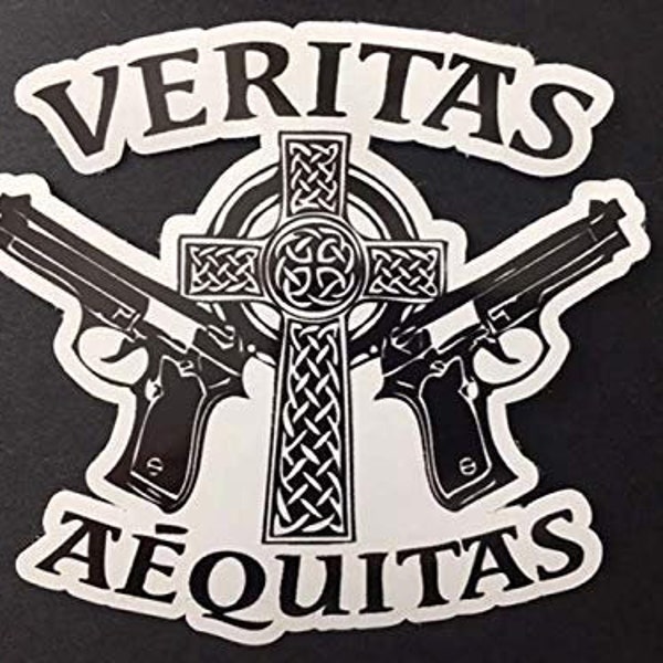 Veritas, Boondock Saints DXF for coaster or CNC Engraving Laser cut svg template Glowforge gift dxf vector template pattern Laser cnc plan