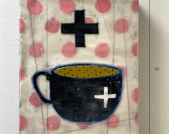 8"x10" Encaustic painting | Healing Cup | mixed media | Bees wax | abstract painting | wall art | original art