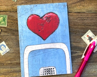 Sky heart, carte de Saint-Valentin, cartes de vœux d’art abstrait, cartes de vœux vierges, carte d’art contemporain