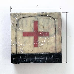 8x8 Encaustic painting, encaustic collage, collage art, encaustic painting original, mixed media, home decor, abstract painting, wall art