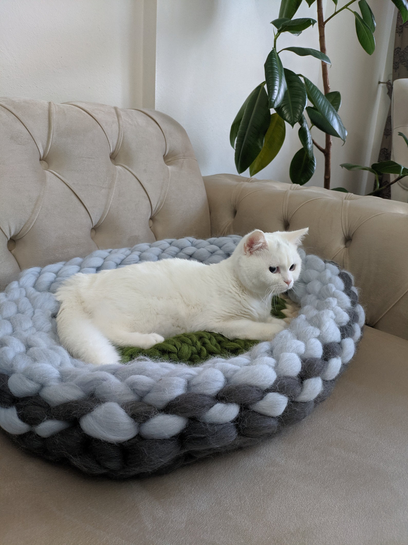 Giant Cat Bed Chunky Knit Cat Bed Size 65cm XXL Gift Cat Etsy