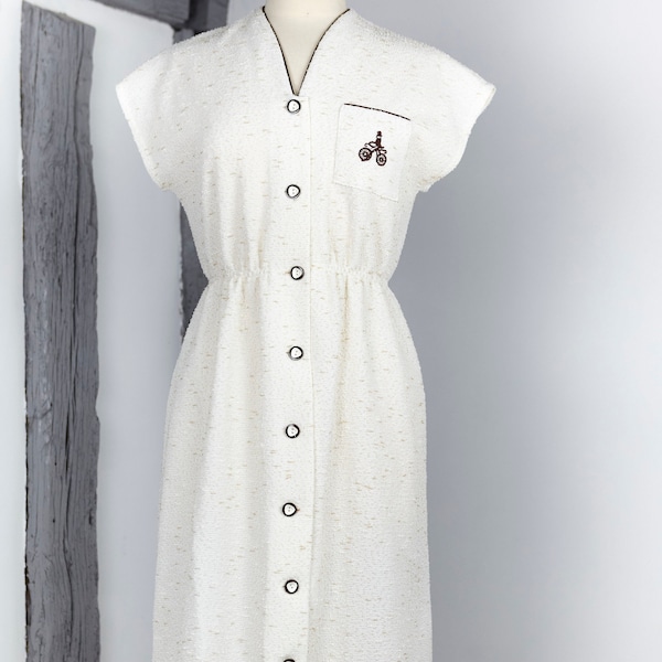 French Vintage White casual dress