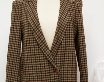 Wool plaid/check blazer