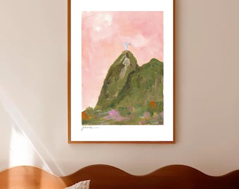 Christ the Redeemer Wall Art Printable, Rio de Janeiro Brazil Print, Corcovado Landscape Art, Brazilian Decor Poster, Travel Wall Art