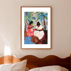Muurdecoratie met Braziliaanse vrouwenmotief | Tropische modernistische poster | Vrouwelijk abstract schilderij | Printbare galerijdecoratie