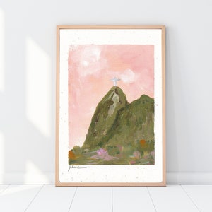 Corcovado | Rio de Janeiro Art | Brazilian Art | Christ the Redeemer | Landscape Painting | Printable Wall Art | Instant Download