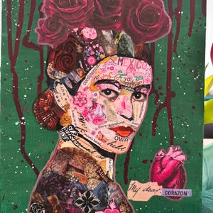 Mix media collage of Frida